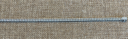 Double Strand White Gold Diamond Tennis Bracelet