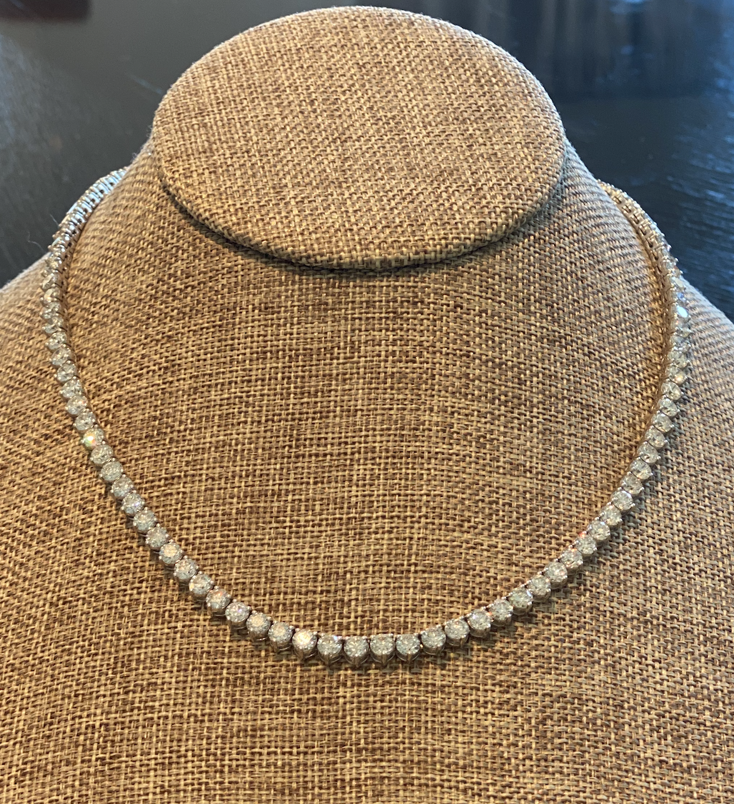 White Gold and Diamond Tennis Necklace