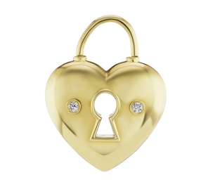 Jenna Blake Heart Lock Charm with Diamonds