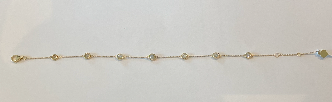 Yellow Gold Bezel Set Diamond Bracelet