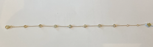 Yellow Gold Bezel Set Diamond Bracelet