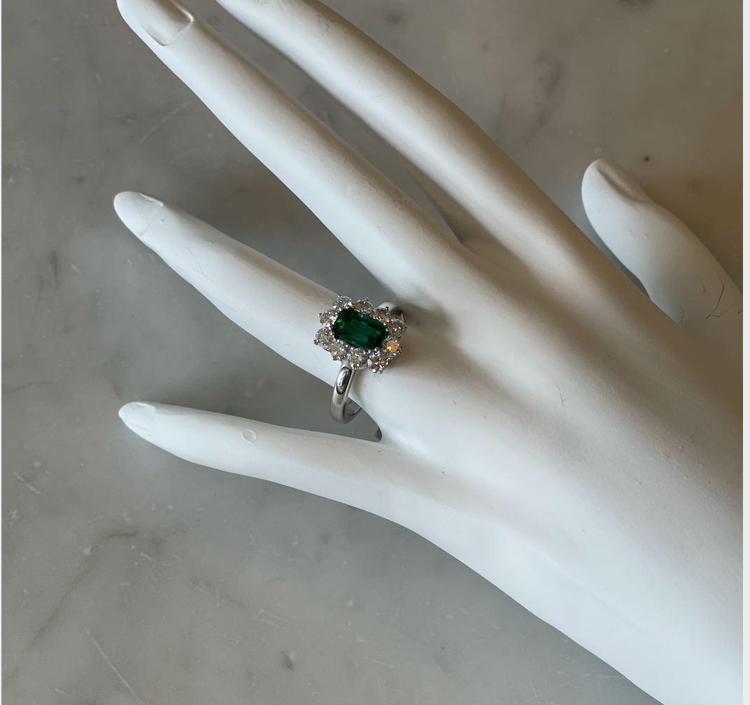 Platinum Gold Emerald Ring