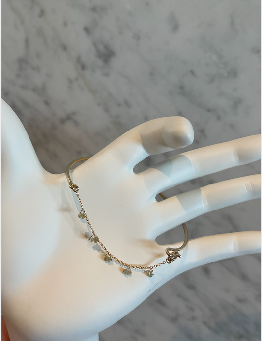 Diamond Bead Chain Bangle Bracelet