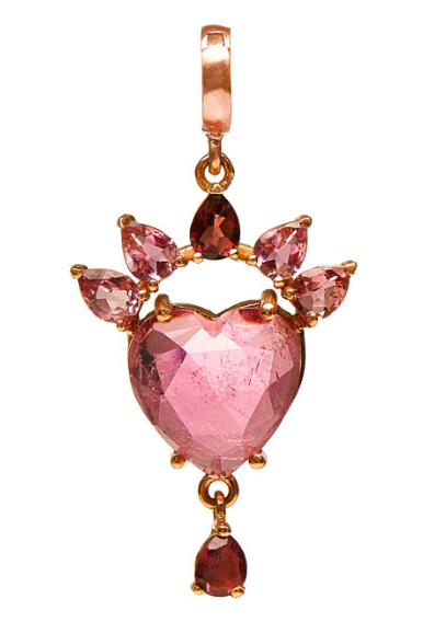 Pink Tourmaline Heart Charm by Christina Alexiou