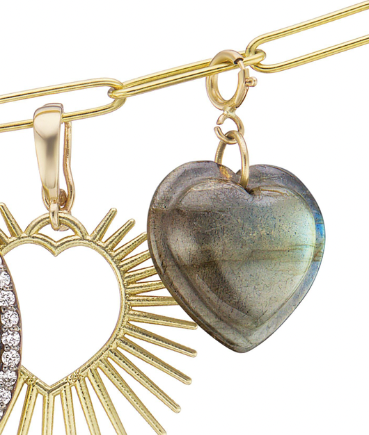 Labradorite Heart Charm by Ten Thousand Things