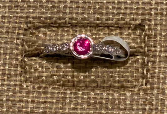 Round Ruby Diamond Ring