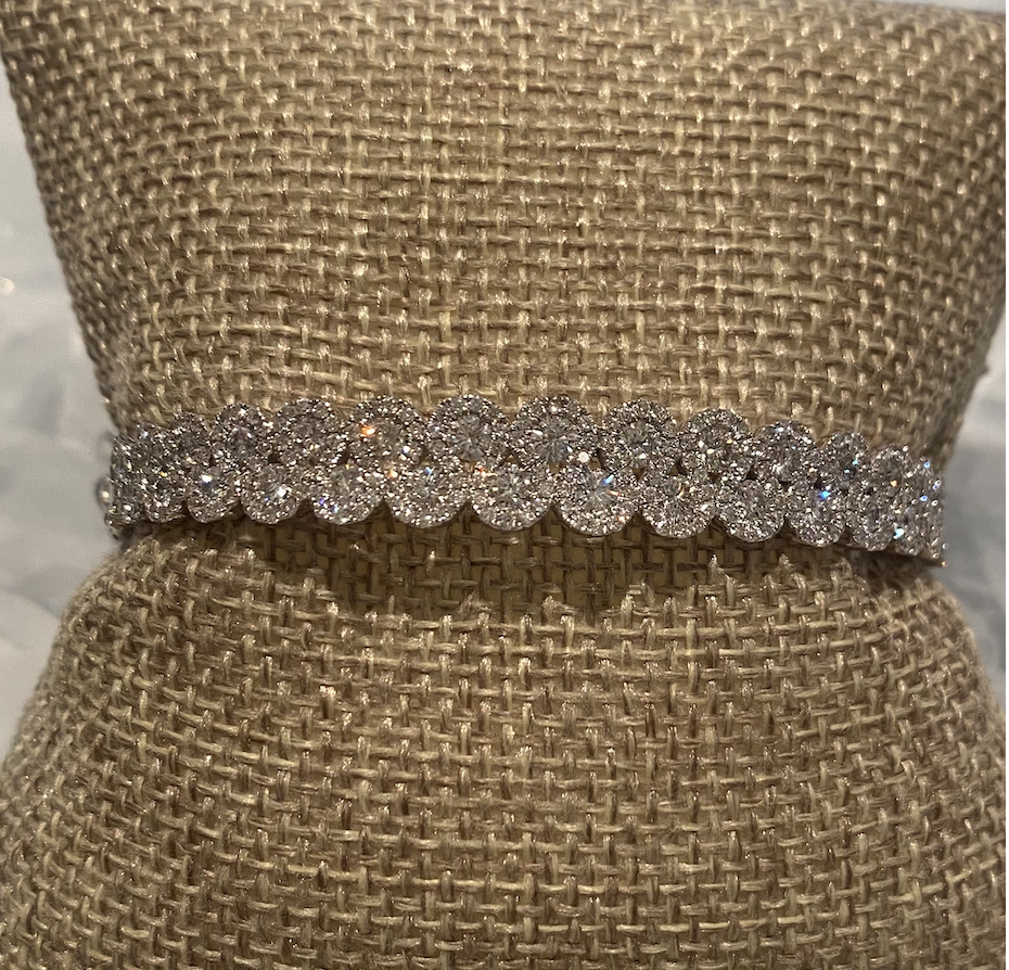 Double Row Round Diamond Bangle