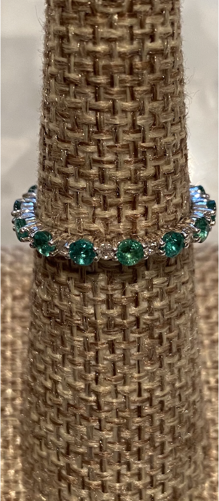 Emerald Stackable Diamond Ring