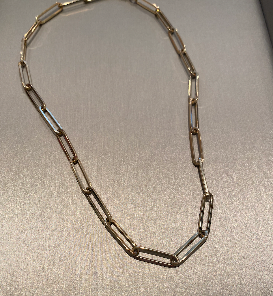 Large Paperclip 18" Gold Necklace