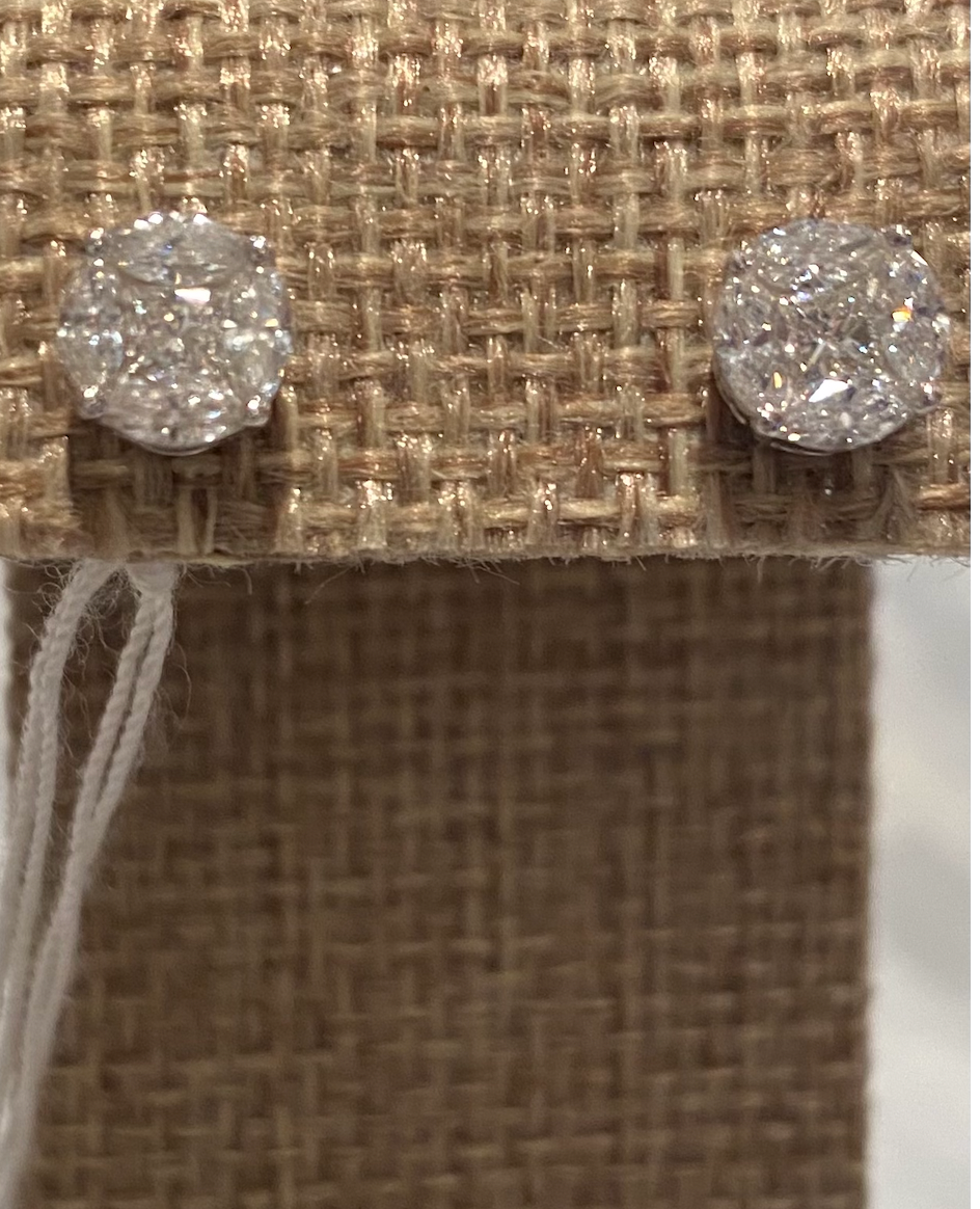 Round Diamond Bezel Studs