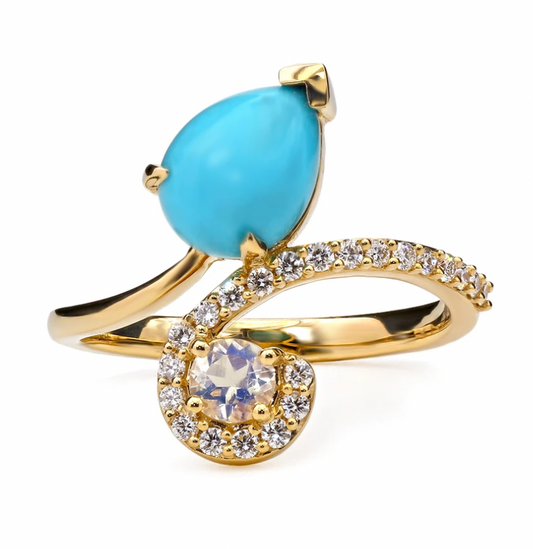 Turquoise Swan Ring