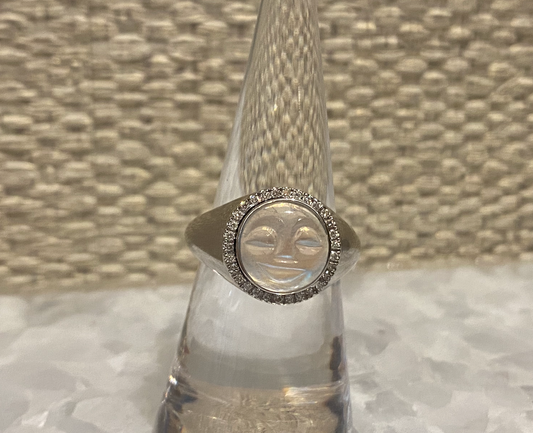 Moon Face Statement Ring