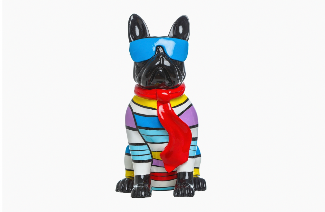 Stripe Dog with Blue Glasses - 14" tall