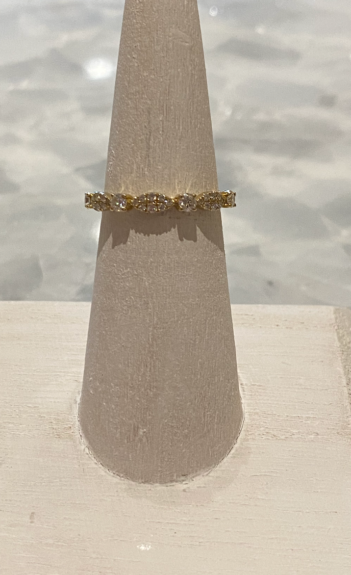 Stackable Ring 14k Yellow Gold and Diamonds