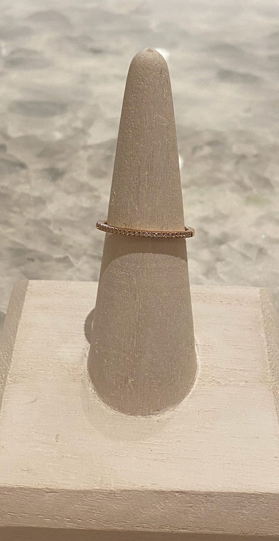 14k Pink Gold and Diamond Band