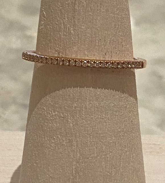 14k Pink Gold and Diamond Band