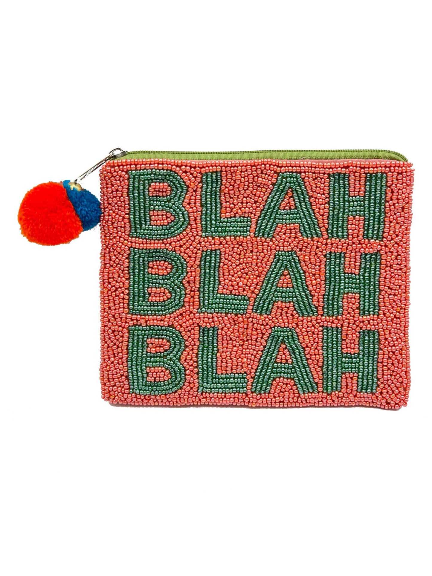 Blah Blah Blah Beaded Coin Purse