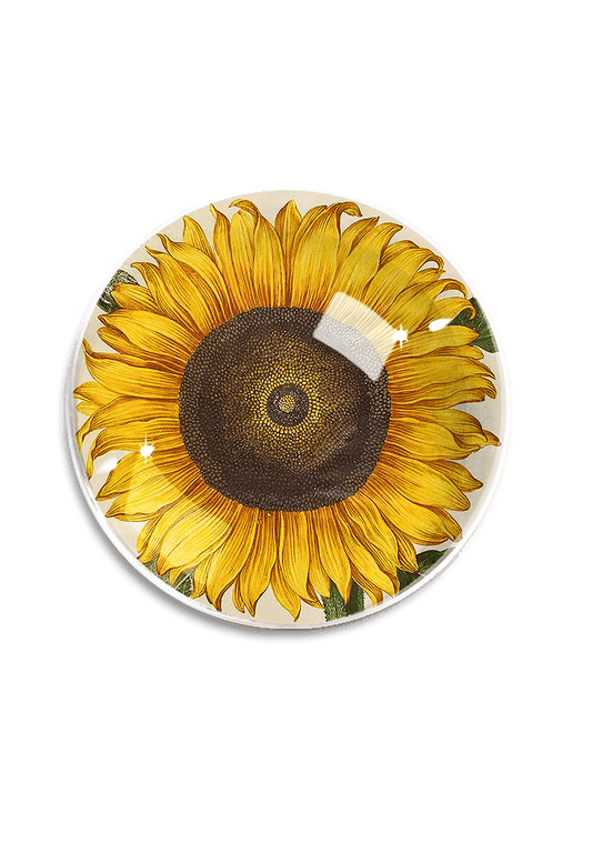 Sunflower No.3 French Crystal Dome Paperweight