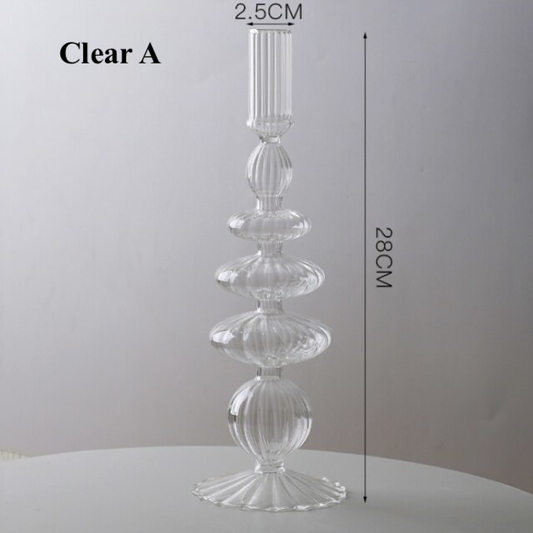 Lace Taper Glass Candlestick Holder