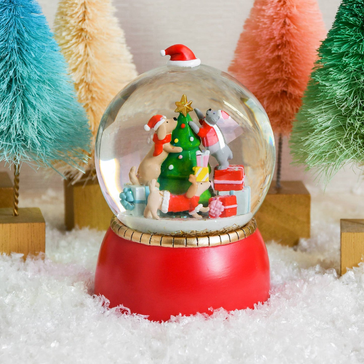 Cat & Dogs Christmas Snow Globe