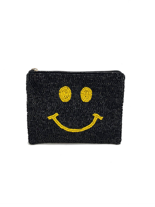 Smiley Face Beaded Coin Purse