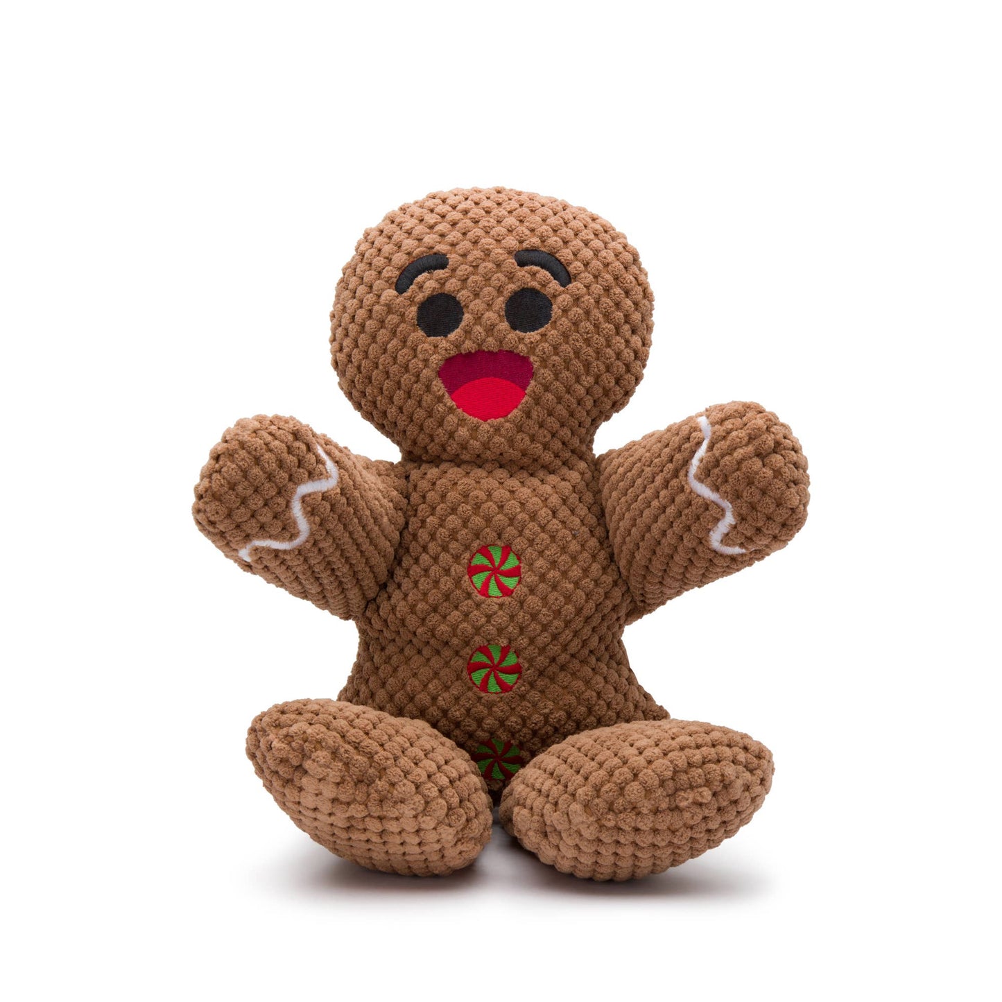 Christmas Gingerbread Floppy Plush Dog Toy: Small