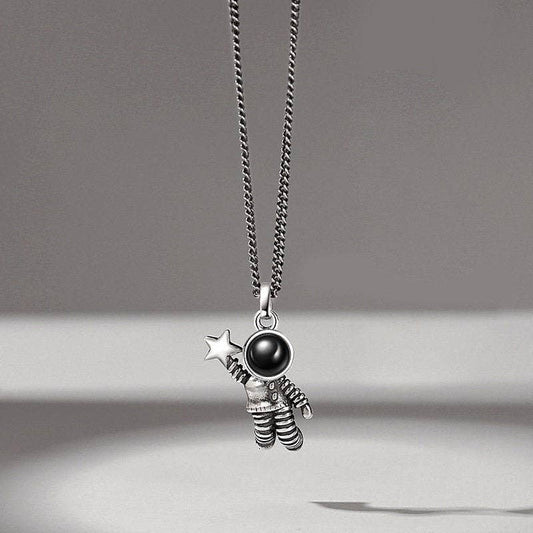 Astronaut Spaceman Matching Necklace in 925 Sterling Silver: Female Astronaut-1pc