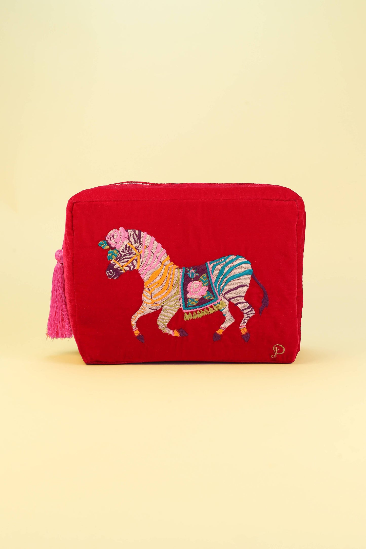 Zebra Carnival Velvet Wash Bag