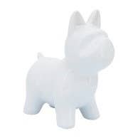 8" WHITE CERAMIC DOG DECO