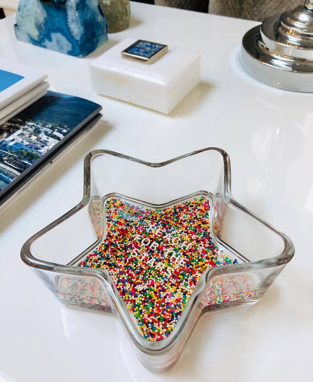 Sprinkle Glass Star Candy Dish Catchall