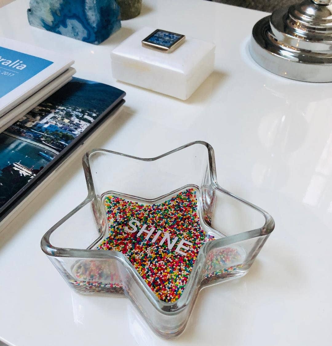 Sprinkle Glass Star Candy Dish Catchall