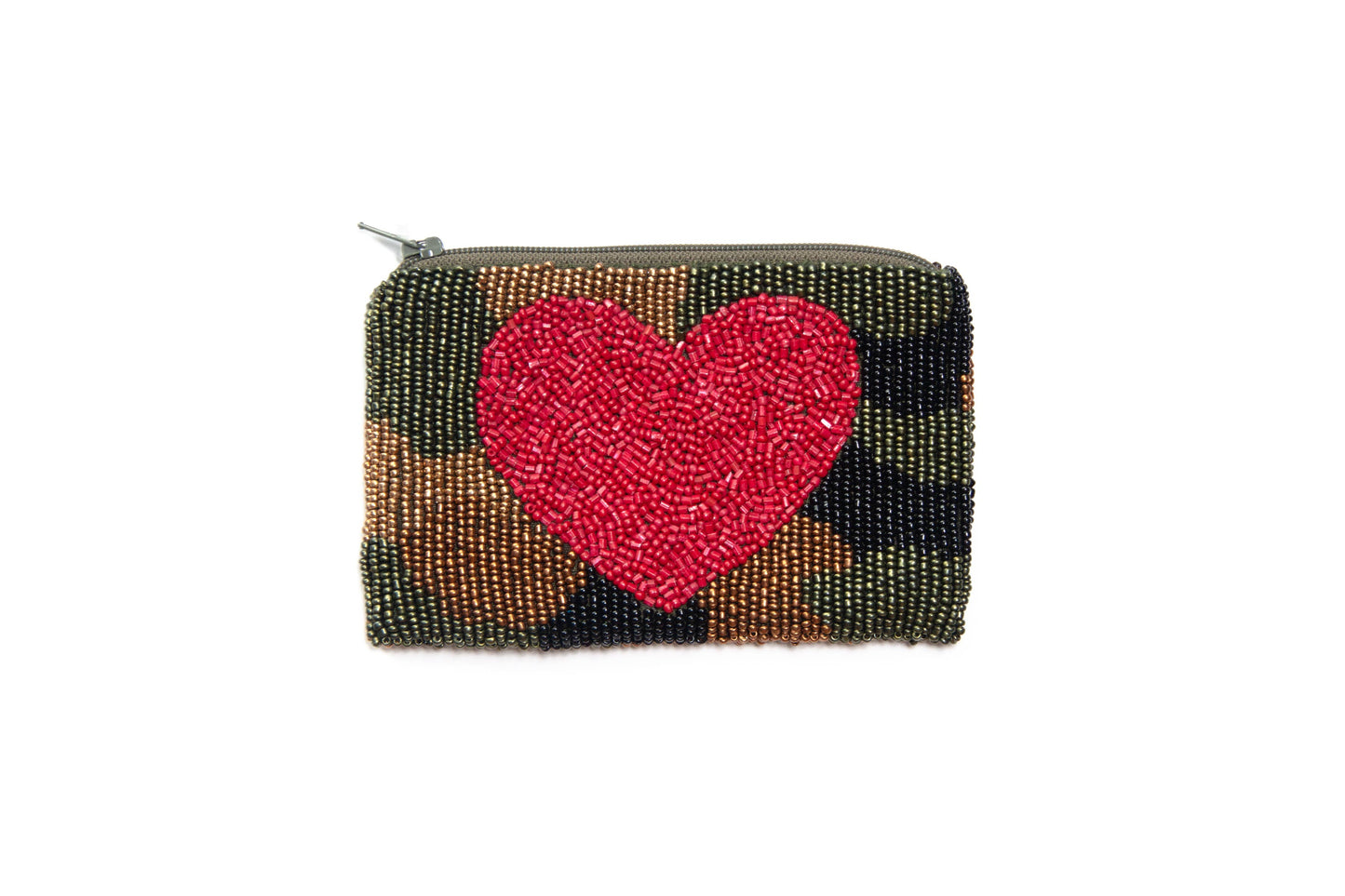 Heart On Camo Coin Pouch Red/Camo