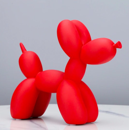 Matte Red Balloon Dog Statue