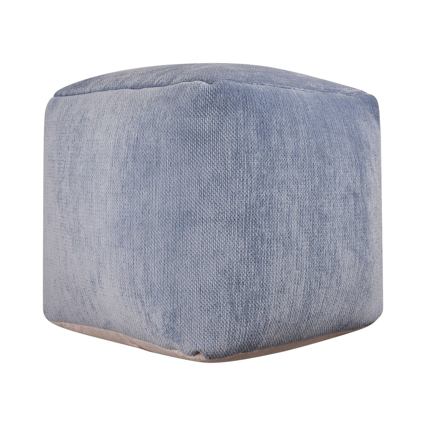 Yaar Transitional Solid Chenille Indoor Pouf