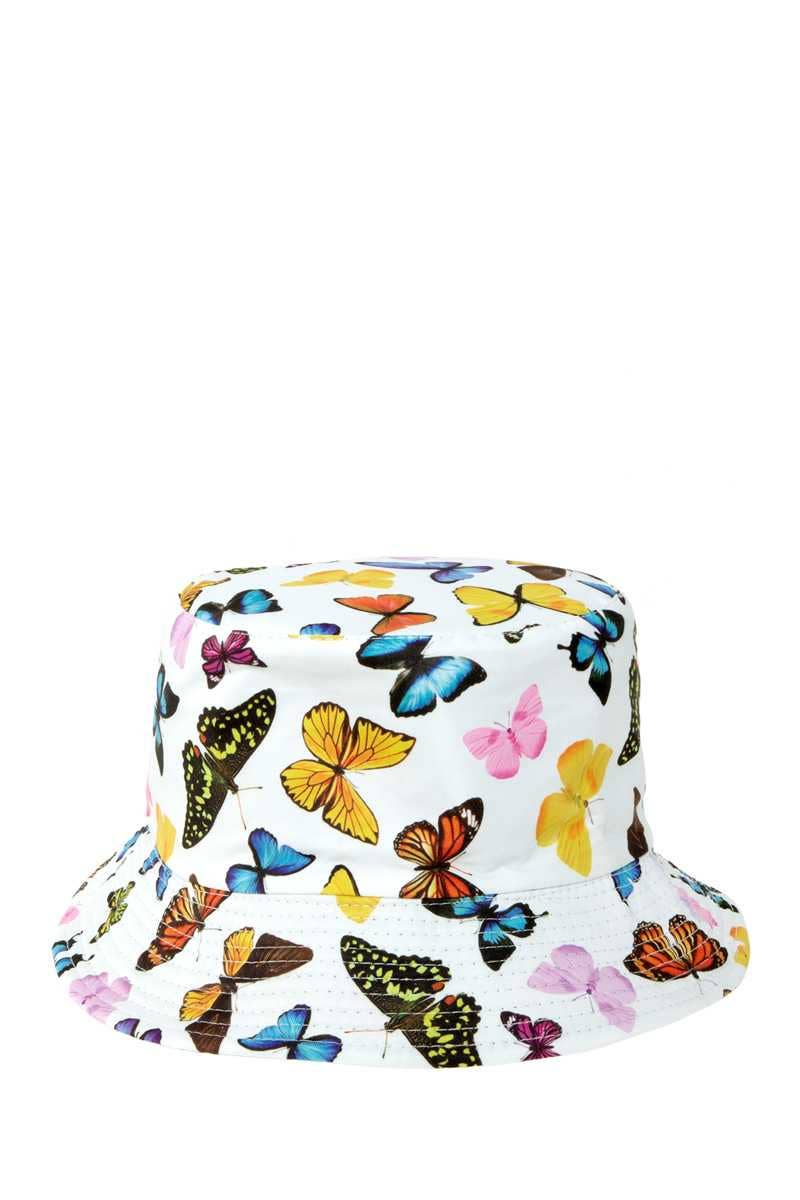 Multi Butterfly Print Bucket Hat