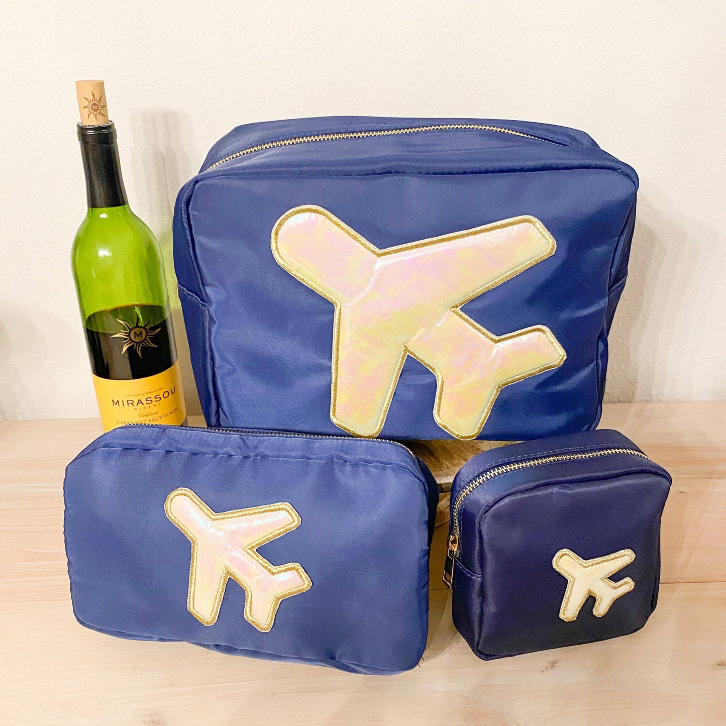 first class travel set | navy