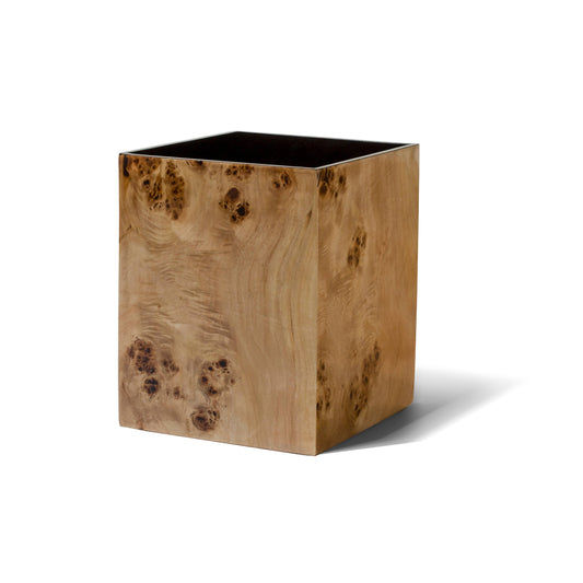 Burl Veneer Wastebin