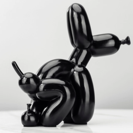 Black Poop Balloon Dog Statue