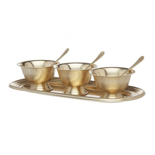 Revere Champ Gold 3 Bowl Set W/ Tray