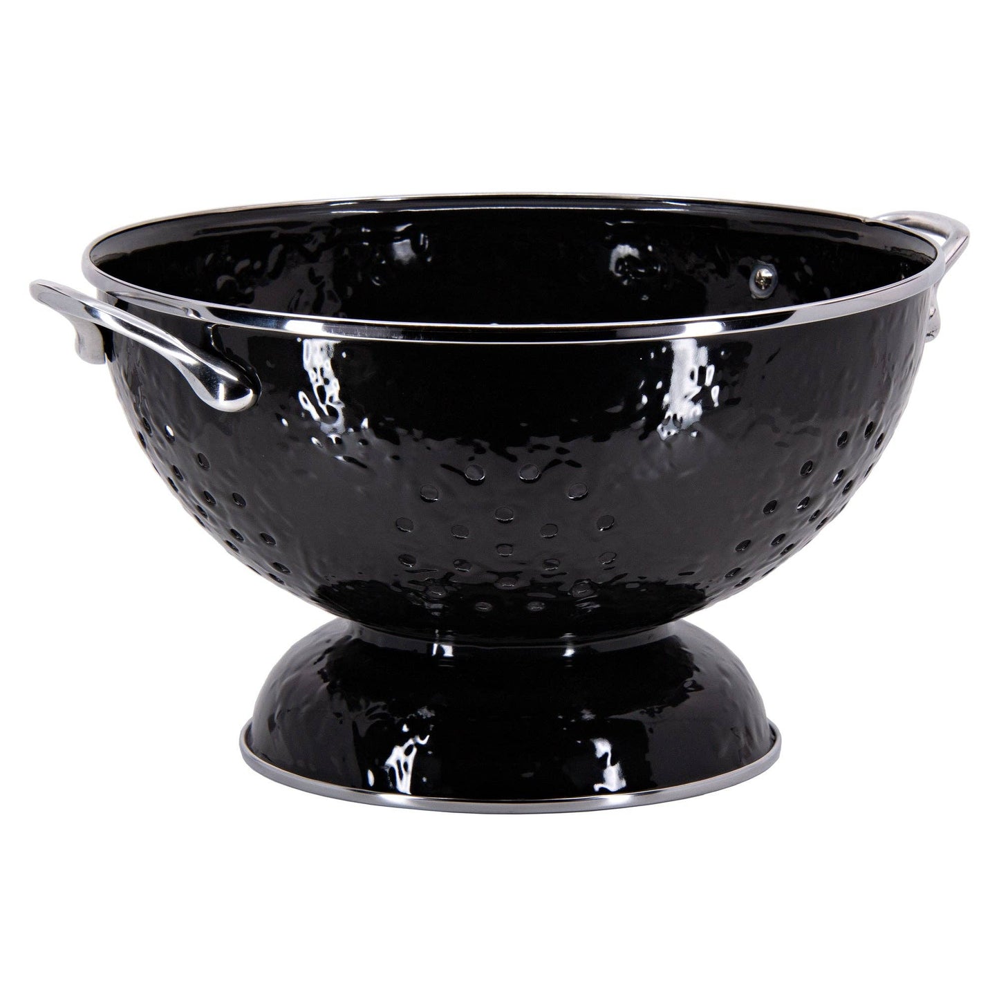 Solid Black Large Colander