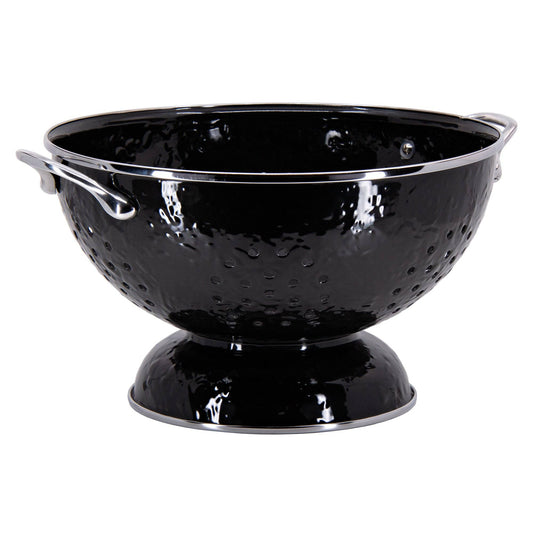 Solid Black Large Colander