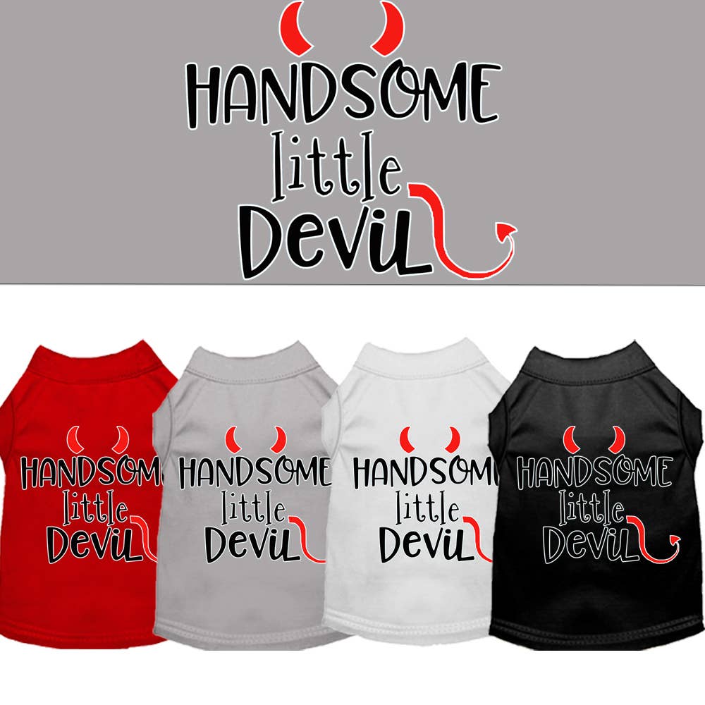 Handsome Little Devil Screen Print Dog Shirt