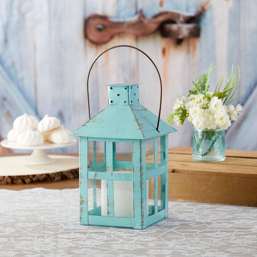 Vintage Blue Distressed Lantern - Extra Large