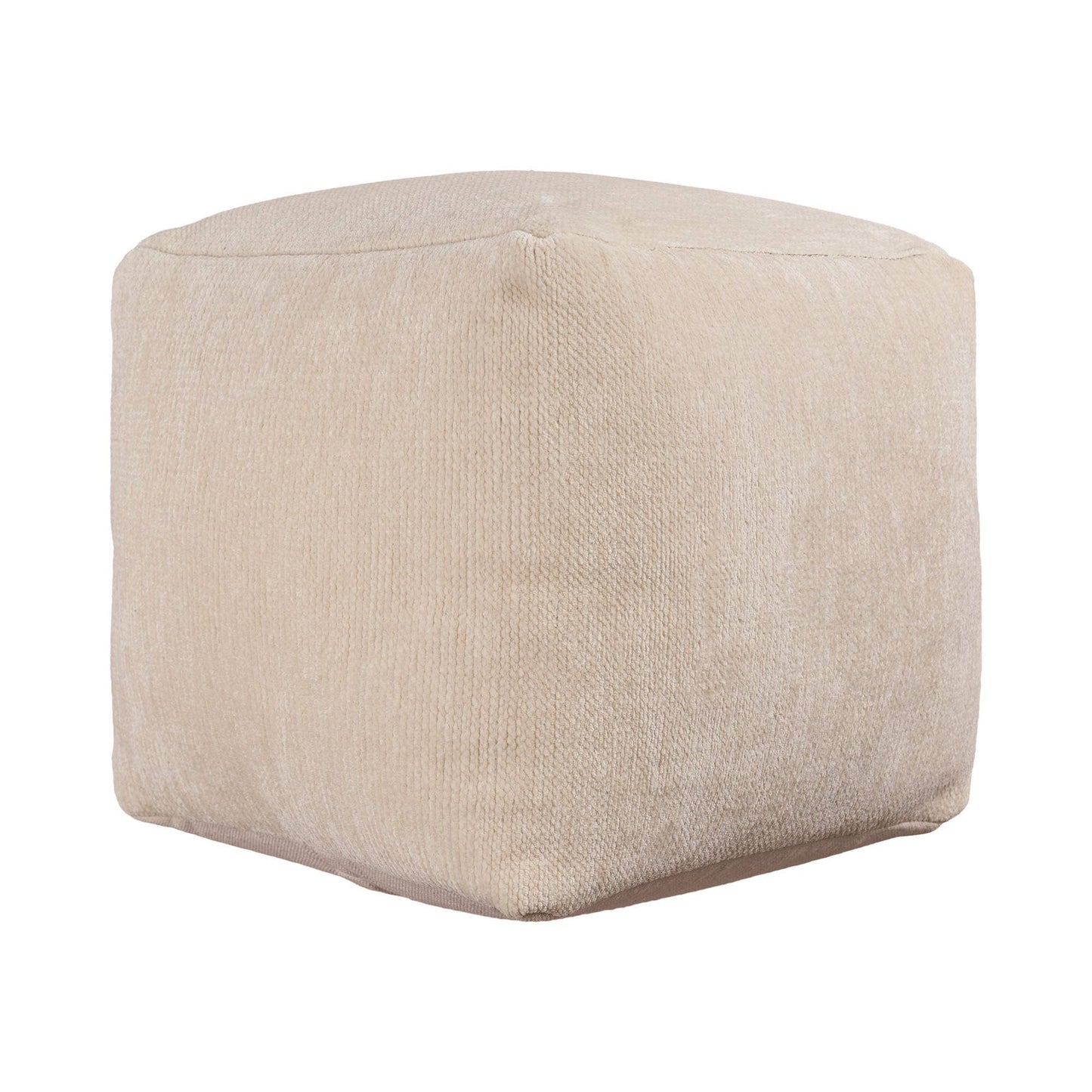 Yaar Transitional Solid Chenille Indoor Pouf