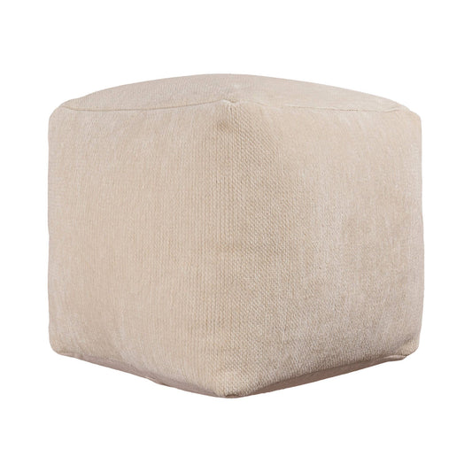 Yaar Transitional Solid Chenille Indoor Pouf