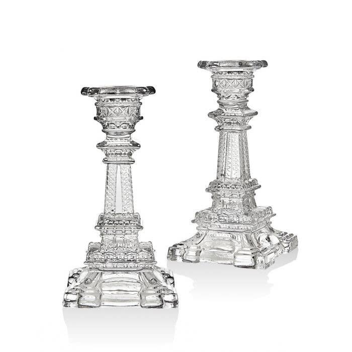 Eiffel Tower 6" Crystal Candlestick Pair