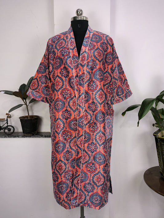 Velvet House Robe Kimono Unisex Loungewear Cotton Lined