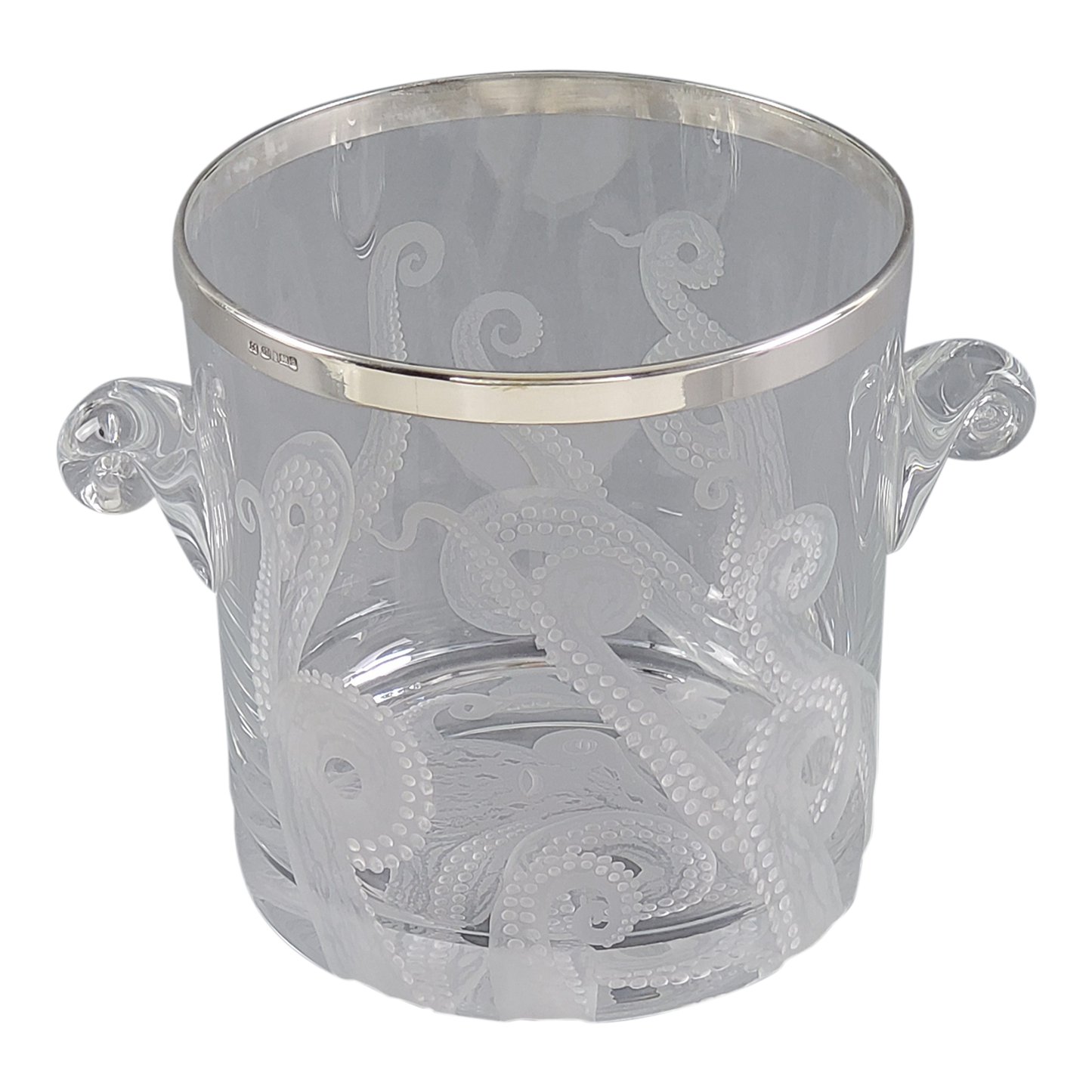 Corbell Silver - Ice Bucket Octopus Design Hallmarked Silver Plated  Rim