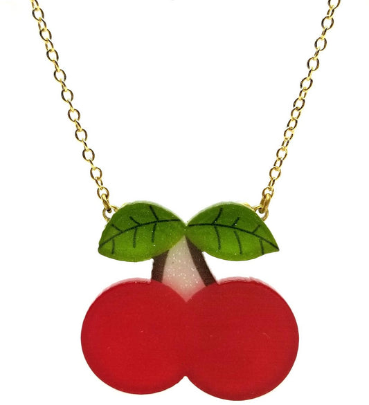 Sparkly Cherry Necklace