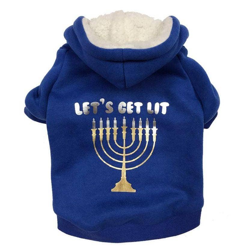 Let's Get LIT Hanukkah Dog Hoodie: 10